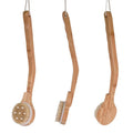 Customized Curved Bath Dry Brush with Bamboo Wood Wooden Detachable Long Handle Boar Sisal Bristle for Wet Body Cleaning Scrub