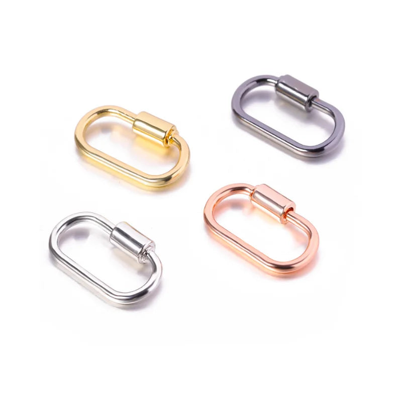 Laser Logo Alloy Steel Zinc Oval Nut Lock Snap Hook 29MM/34MM/44MM Electrolytic Finish for Bags Accessories and Jewelry Necklace