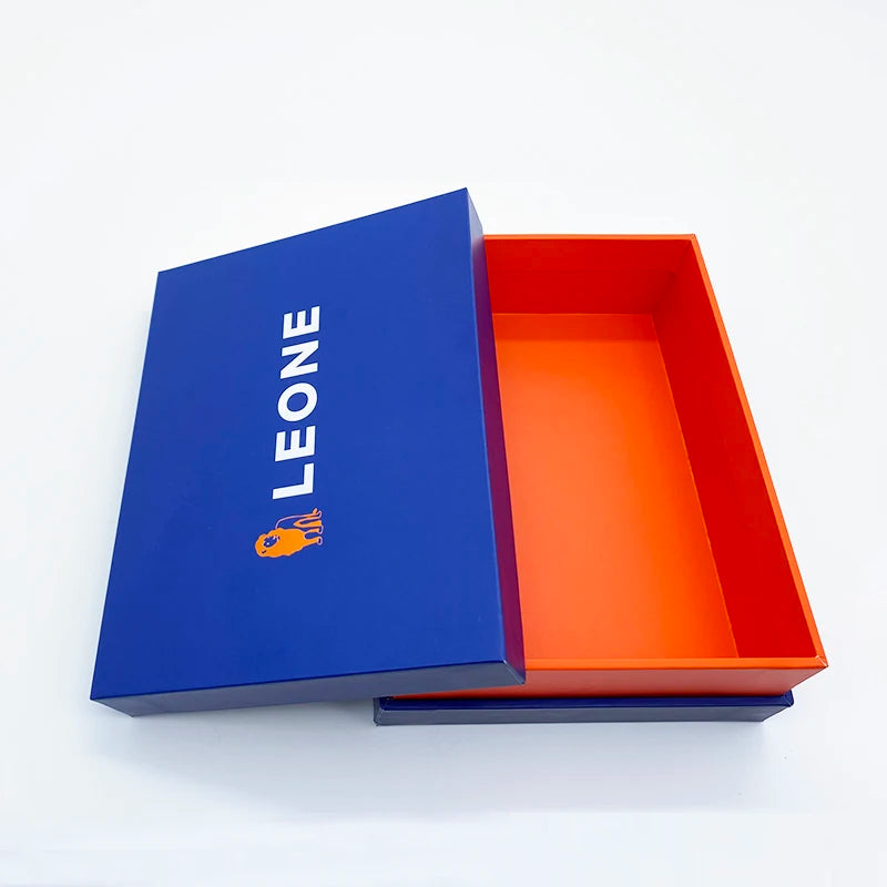 Custom Rigid Cardboard Packaging Removable Lid Gift Boxes With Neck for Purse Wallet