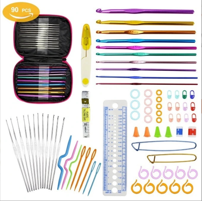 90pcs/set 100pcs/set Floral Knitting Tool Accessories Crochet Hook Set