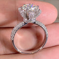 CAOSHI Jewelry New Beautiful Design Two Color Electroplated Round Clear Stone Rings Lady Bicolor Girls Big Women Flower CZ Ring