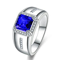 Customized Design Hot Sale Moissanite Men Ring Square Shape Emerald Gem Ring for Domineering Stone Men Knuckle Ring