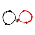 Black and White Love Wishing Stone Bracelet Broken Heart Magnetic Bracelet Braided Rope Adjustable Couple Bracelet