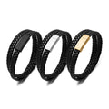 New Arrival Mens Leather Bracelet with Magnetic Clasp Multi-Layer Braided Leather Mens Bracelet for Men