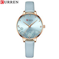 CURREN 9068 Watches Women Brand Leather Quartz Wristwatches Luxury Design Clock for Ladies Charm Flowers Dial Montre Femme