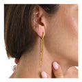 New Trendy Tarnish Free 18k Gold Plated Stainless Steel Multi Layer Tassel Earrings for Women
