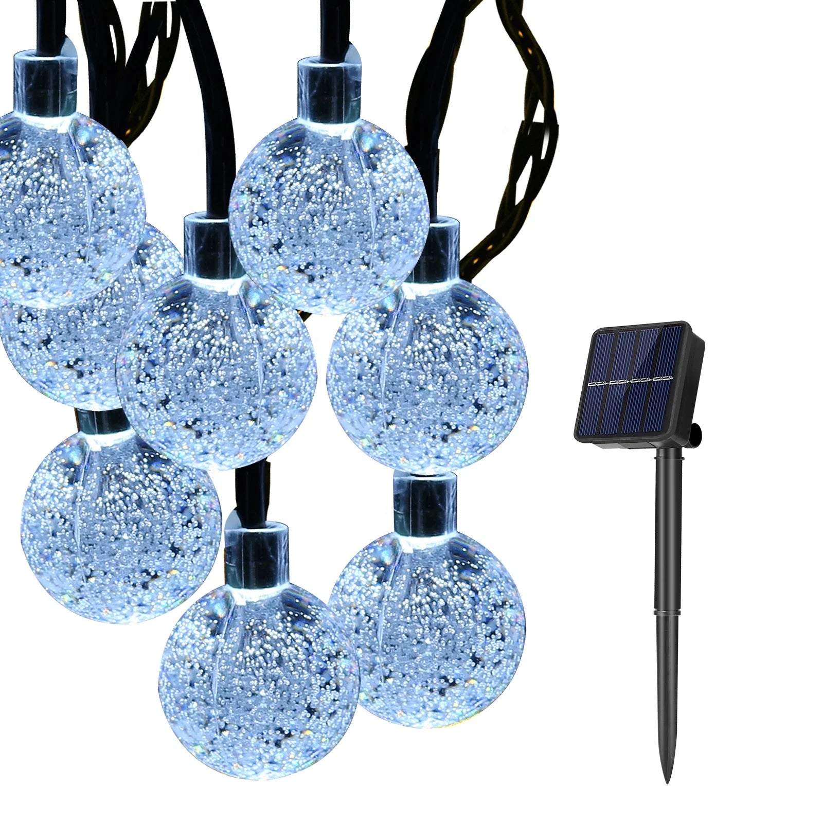 Solar Globe Ball String Lights Crystal Bubble Ball Lights IP65 Waterproof Patio Light for Garden Yard Porch Wedding Party Decor