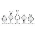 Small Vintage Style Glass Bud Vase Classic Round Terrarium with Ribbed Line Mini Hotel & Wedding Home Decor