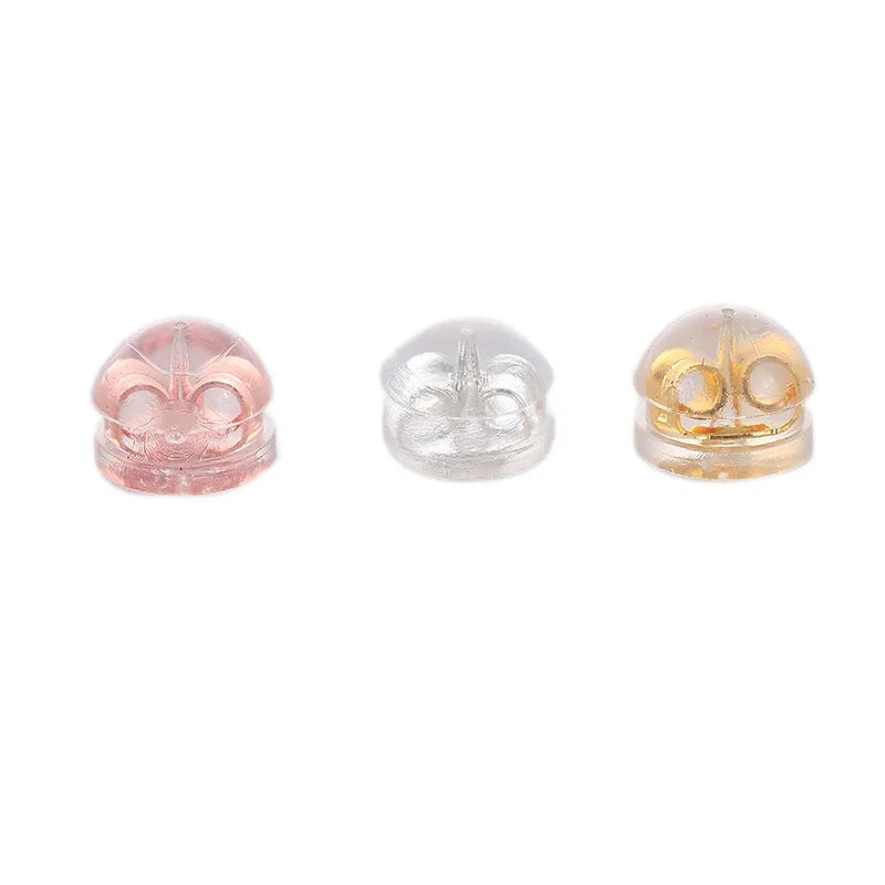 500pcs/lot Silicone Rubber Ear Back Stoppers Ring Hamburger Ear Plugs for Jewelry Making DIY Earring Accessories