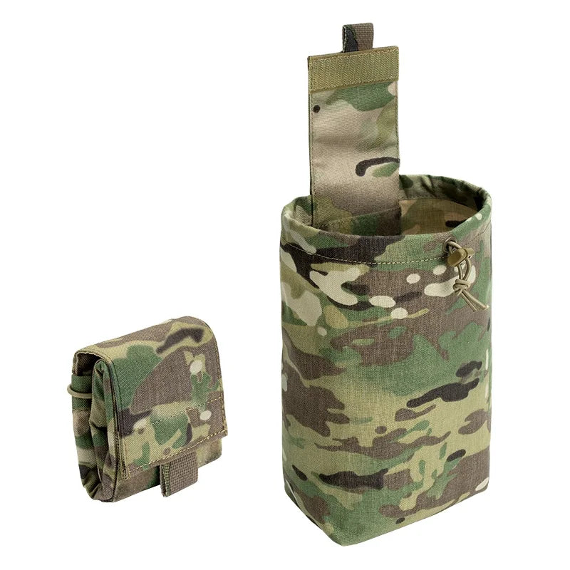 TOPTACPRO Camo Tactical MOLLE Drop Pouch Hunting Foldable Mag Recycling Bag Mini  Dump Pouch