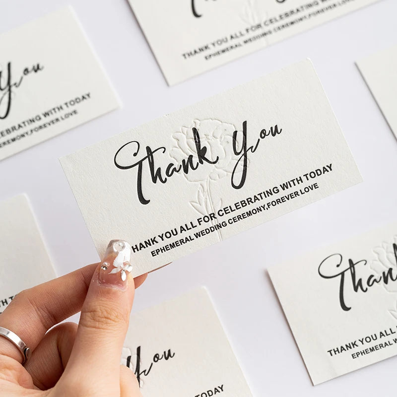 Custom Luxury Business Card 600g Cotton Paper Debossed Embossed Thank You Visit Card Personalized Greeting Cards