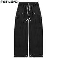 Custom French Terry Vintage Baggy Wide Leg Sweat Pants Blank Cotton Heavy Weight Acid Wash Flare Double Knee Sweatpants Men