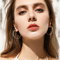 New Bold Style 925 Sterling Silver Big Circle Earrings Waterproof Non-Allergic Spiral Twist Glittering Hoop Earrings for Women