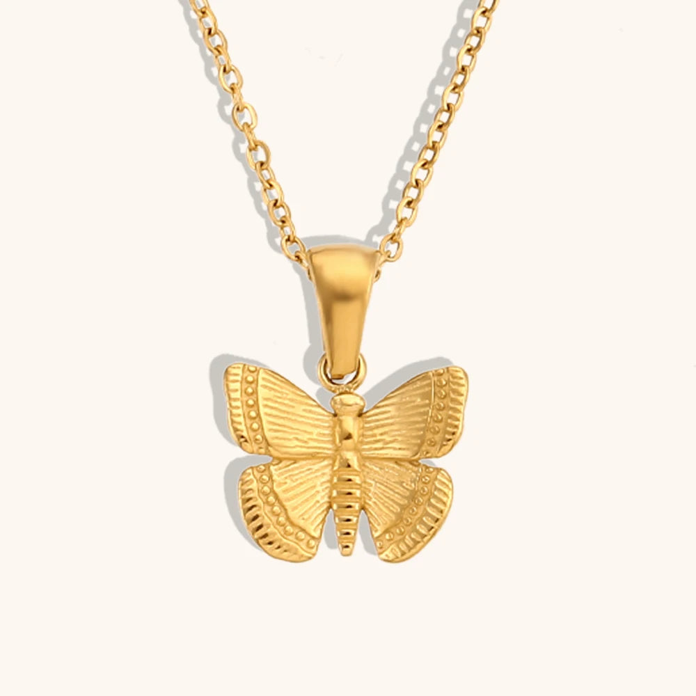 Dingran Elegant Summer Fashion  Gold Plated Jewelry Butterfly Pendant Necklaces for Girls