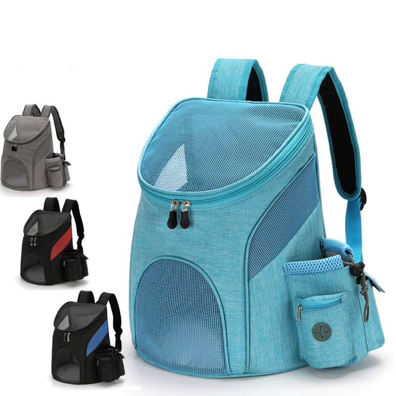 Wholesale Fashion Pet Travel Backpack Polyester and Plastic Carrier for Dogs and Cats Zipper Closure Outdoor Puppy Carry Bag