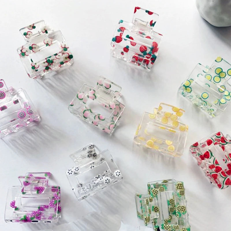 INS New Flytop HC83052 Transparent Resin Acrylic Sweet Small Fresh Hairpin Shark Clip Hair Claws 5-10cm Sizes Wholesales