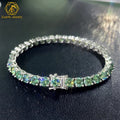 New Design Pass Diamond Tester Hip Hop Jewelry 925 Silver Iced Out 3mm 4mm 6.5mm Blue Green Color Moissanite Tennis Chain