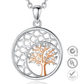 925 Sterling Silver Rose Gold Pendant Necklace Fine Jewelry Hollow Tree Life Moon Design Rhodium for Wedding Any Special for