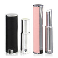 Stock Wholesale Fashion Makeup Round Frosted Imitation Leather Empty Lip Stick Cosmetic Plastic Tube Container Packaging