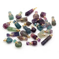 HZ Custom Luxury Colorful Fluorite Mini Crystal Perfume Bottle Pendant For Necklace
