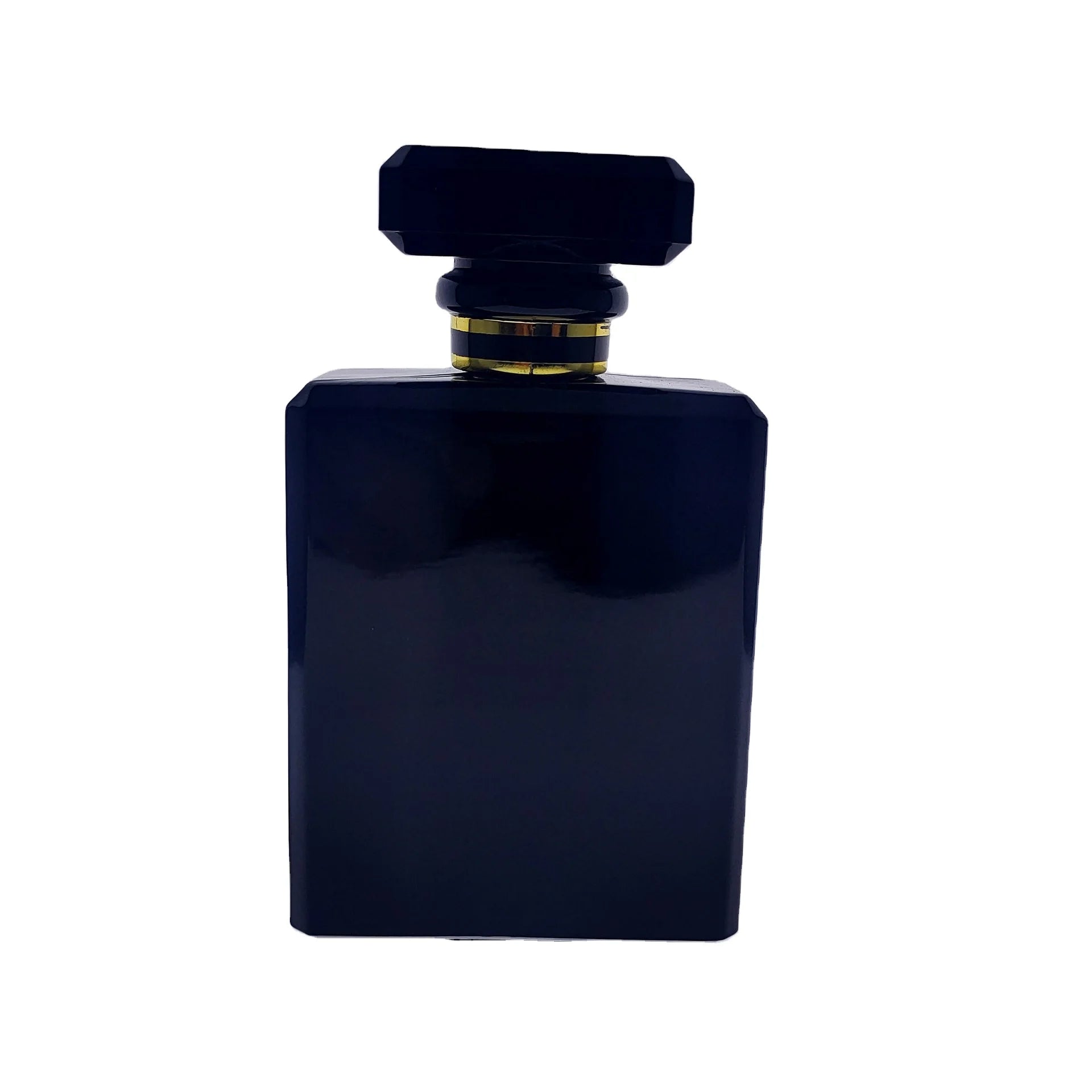 MUB Bulk 100ml  Black Perfume Bottle in Stock Bright Black 15mm Neck Crimp Perfume Glass Bottle