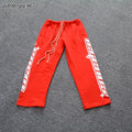 Custom Trousers Jogger Sweatpants Skeleton 3D Puff Print Fleece Stacked Flared Pants Men