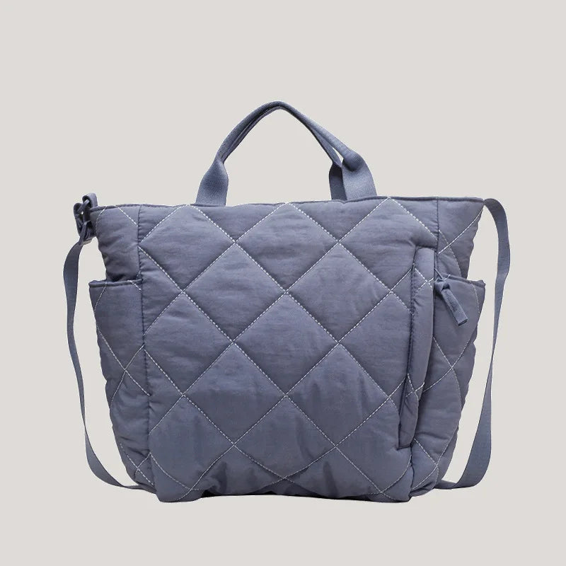 Big Capacity Nylon Cloth Women's Shoulder Bags Portable Fashion Ladies Crossbody Tote Bag Thread Solid Colour Female Handbags