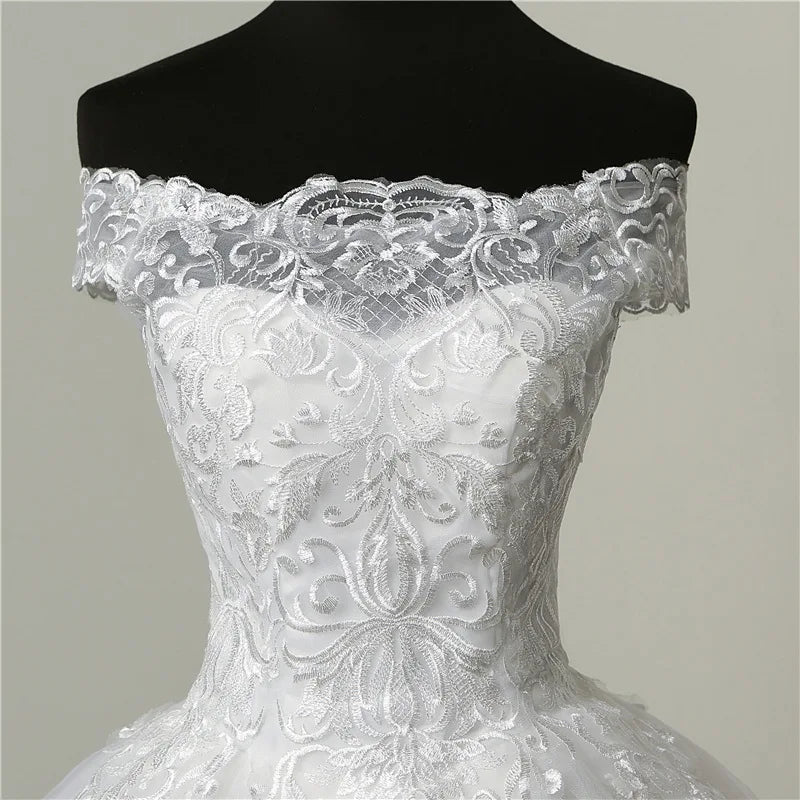 Customize Making 2020 Luxury Lace Embroidery Wedding Dresses 100cm Long Train Sweetheart Elegant Plus Size  Bridal Gown