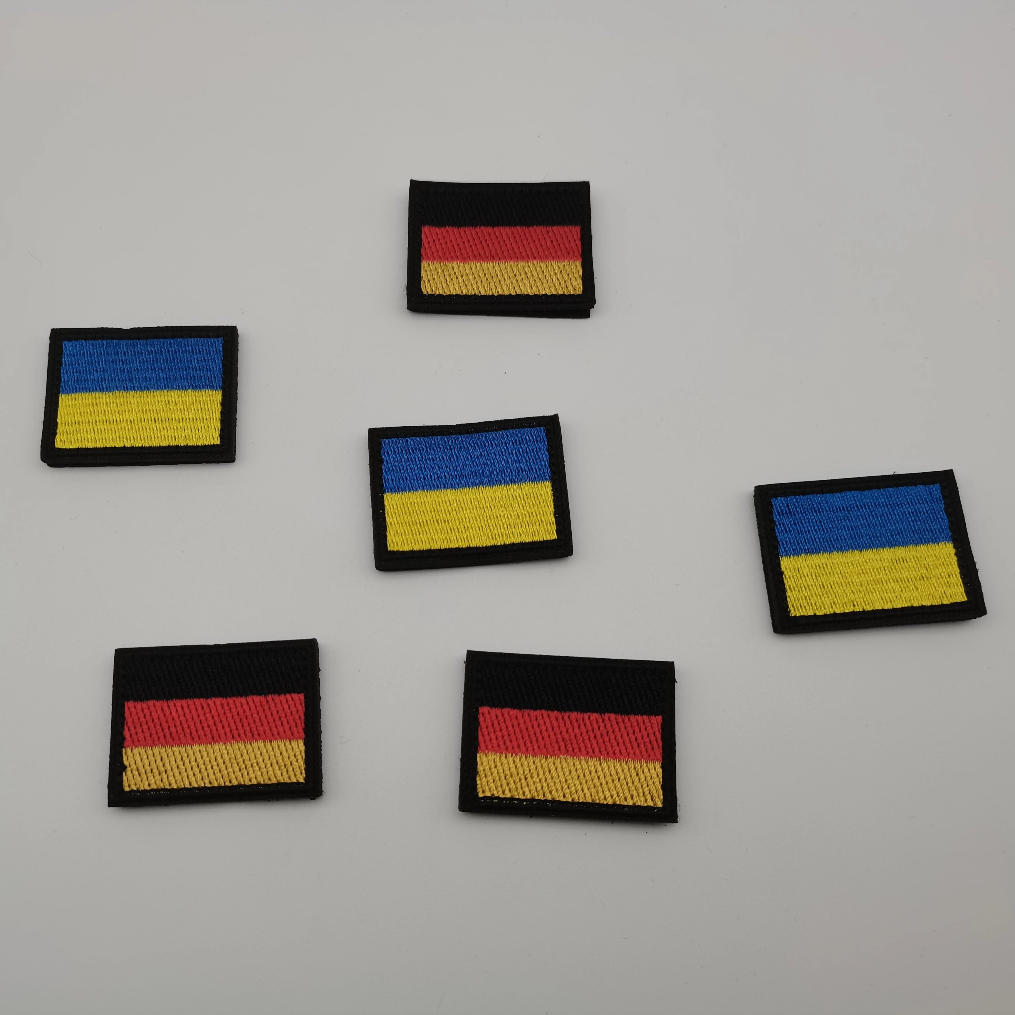 OEM Embroidered Flag Iron-on Stock Patch Armband Rubber with Lace Decoration for Blouse Neck Designs