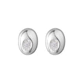 Minimalist Oval Shape with Zircon Earrings 925 Sterling Silver Fine Jewelry Earring for Women