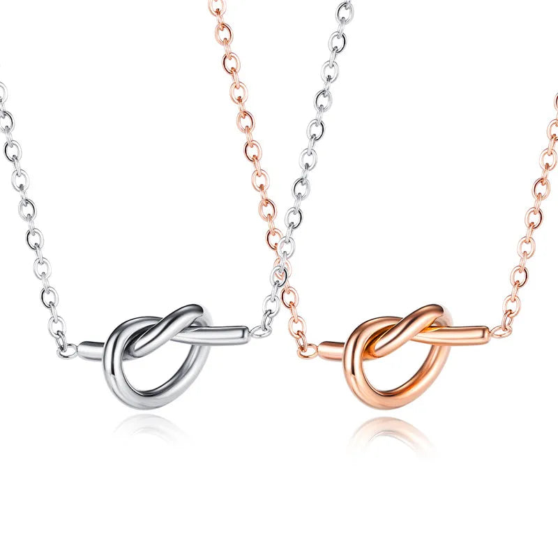 New Design Stainless Steel Chain Simple Style 18k Gold Knot Necklace MegaBDM