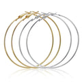 Women Jewelry Simple Gold Plated Oversized Thin Lightweight Hoops Extra Large Stainless Steel Skinny Hoop Earrings