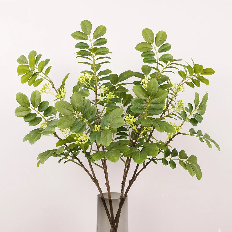 Wholesale Plastic Stem Real Touch Leaves Artificial Snowflake Trees Locust Tree Leaves Branches for Home Indoor Greenery Decor