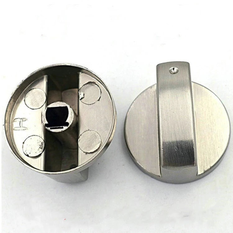 6/8mm Metal Silver Gas Stove Cooker Knobs Adaptor Oven Switch Cooking Surface Control Lock Cookware Assembly Gas Stove Knob