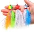 10g 15g 20g Fishing Jig Head Lure Hook with Flasher Striped Bass/Freshwater/Saltwater Fishing Fast Sinking Artificial Bait