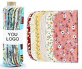 30 Pack Pure Cotton Floral Pattern Washable and Reusable Paperless Napkins Zero Waste and Recyclable for Home Use