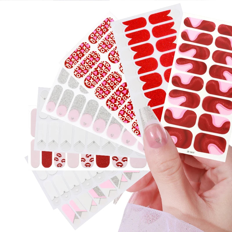 2023 Hot Sale Glitter Watercolor Design Nail Sticker Wholesale Price Gel Nail Sticker