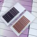 Korean Pbt Fiber Volume Colorful Wholesale Private Label Lashes Trays Silk Brown Colorful Individual Eyelash Extension