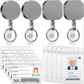 Powerful 4CM Square Zinc Alloy Gun Gray Retractable Badge Reel Keychain Easy Pull Office Stationery for ID Card Holder