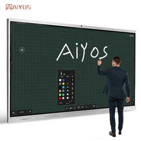 Aiyos55/65/75/86/98/100/110 Inch Dual System 4K IPS Panel Multi Touch Screen Smart Boards Interactive Boards for School Teaching