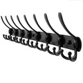 Black Metal Wall Hooks 8 Tri Hooks Wall Hanger Coat Hook Rail for Coat Hat Towel