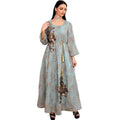 Hot Selling Western Women Sequins Dress Middle East Fashion Abaya Dubai Temperament Embroidered Arabian Dress Turkey Abaya