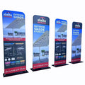 Portable 3ft X 6ft Aluminum Alloy Tension Fabric Backdrop for Trade Shows Waterproof Windproof Easy Carrying Advertising Banner