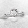 Sterling Silver 5*5mm Semi Mount Ring Empty Frame Blank Support Claw Setting S925 Base Holder Without Center Stone for DIY Inlay