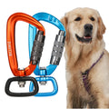 JRSGS 4KN Black Aluminum Swivel Carabiner Snap Hook Lightweight Auto-Locking Dog Leash Climbing Industrial Use Model 7801D2TN