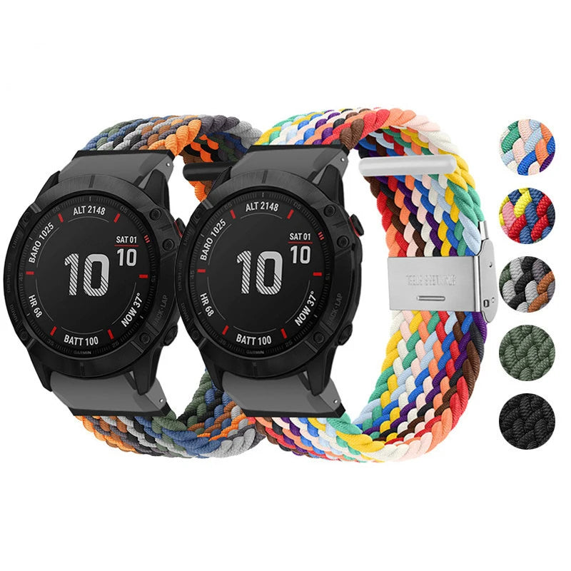 LAIHE Fashion Custom Elastic Fabric Replacement Nylon 22 26 mm Wrist Watchbands Smart Watch Straps Bands for Garmin