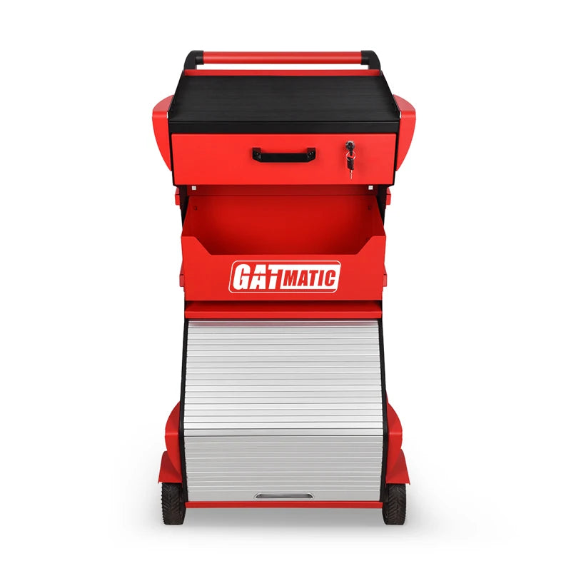 GATmatic Iron Heavy Duty Metal Cabinet Tool Trolley with 3 Drawers OEM/ODM/OBM Customizable for Workshop & Garage Maintenance