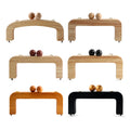 Nolvo World 20cm Wooden Purse Bag Frame Handle DIY Square Eco-Friendly Hand Woven Accessories Luggage Suitcase Sewing Wallet