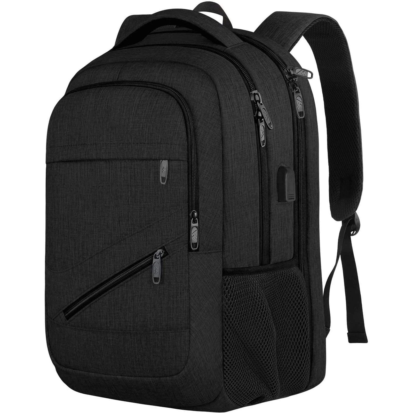 15 16 18 17 Inch Large Black Slim Anti Theft Waterproof Travel Laptop Backpack for Men Women with Usb Charging Port