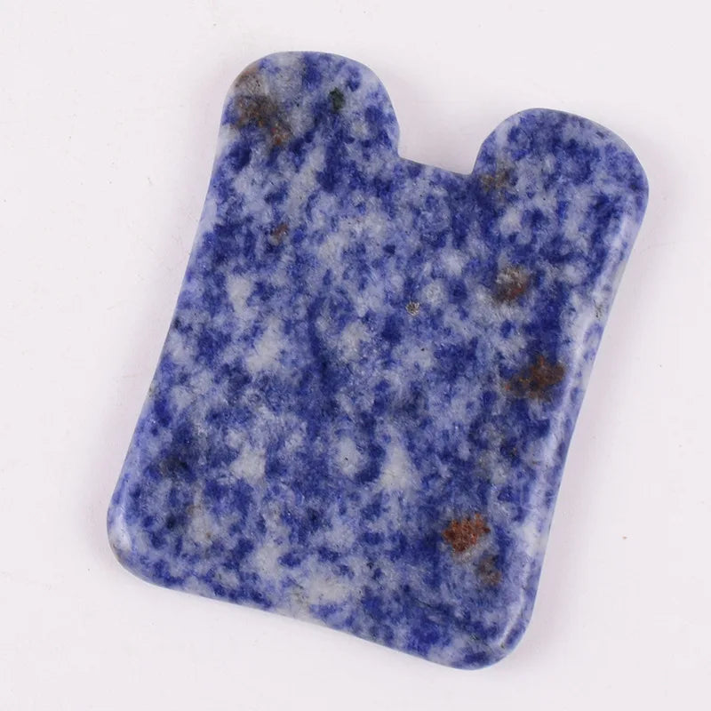 Anti Aging Square Shape Beauty Scraping Therapy Tool Massager Blue Spots Jasper Face Massage Tool Jade Gua Sha for Skin Care